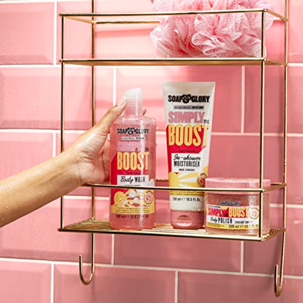 Soap & Glory Simply The Boost Exfoliating Body Scrub - Smoothing & Buffing Body Scrub - Body Polish With Vitamin B5 Vitamin C & Vitamin E (300Ml)