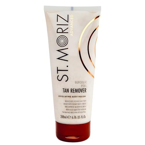 St Moriz Advanced Glycolic Peel Self Tan Remover - Exfoliating Self Tan Eraser Scrub With Glycolic Acid - Removes Old Self Tanner & Dead Skin Cells - Gentle On Skin (6.76 Fl Oz)