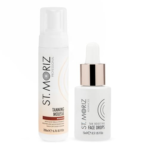 St. Moriz Professional Medium Self Tanner Mousse & Advanced Face Drops To Add To Moisturizer And Tanning Lotions