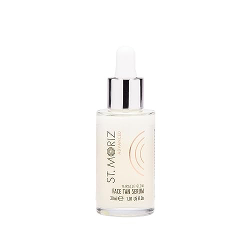 St Moriz Advanced Face Tanner Serum - Miracle Glow Hydrating Self Tan Face Serum With Q10 & Hyaluronic Acid - Natural Sunless Radiant Glow & Gradual Face Self Tanner (1.01 Fl Oz)