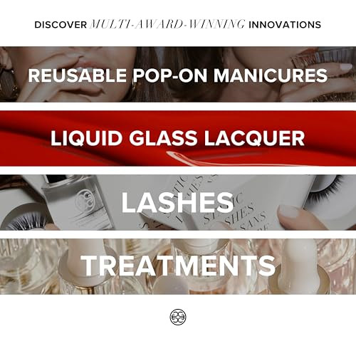 Static Nails Reusable Pop-On Manicure Set - Double French Gold Double Tipped Round False Nails Short Press On Nails Salon Quality Non-Damaging Acrylic Nails Fake Nail Kit With Glue