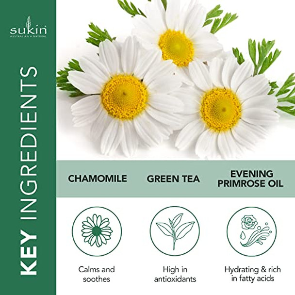 Sukin Foaming Facial Cleanser Pump Gentle Gel Cleanser With Green Tea Aloe Vera & Chamomile To Purify Soothe & Tighten Skin 4.23 Fl Oz