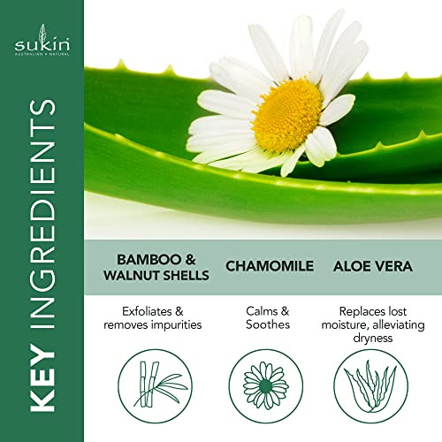 Sukin Organics Revitalizing Face Scrub Hydrating Cream-Based Facial Exfoliator With Bamboo Extract & Walnut Shell Exfoliant Cleansing & Soothing Normal To Dry Skin Types Paraben 4.23 Fl Oz