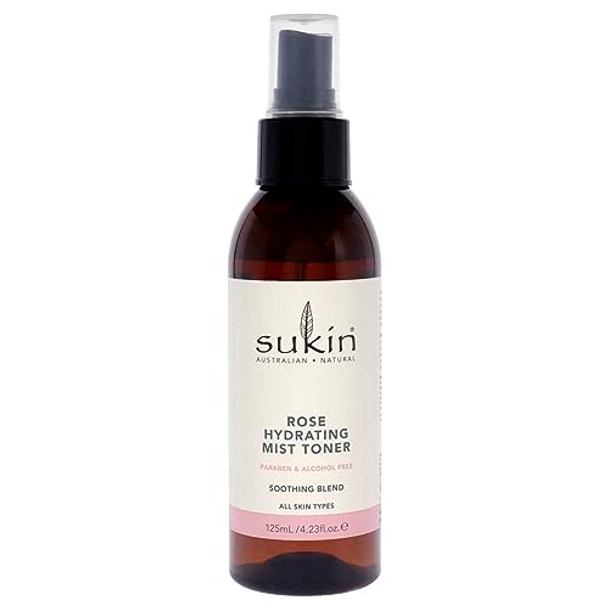 Sukin Organics Hydrating Mist Toner Rosewater Facial Mist Spray Refreshing Skin Care Routine For Face & Neck Suitable For All Skin Types 4.23 Fl Oz Sukin Organics Hydrating Mist Toner Rosewater Facial Mist Spray Refreshing Skin Care Routine For Face & Neck Suitable For All Skin Types 4.23 Fl Oz