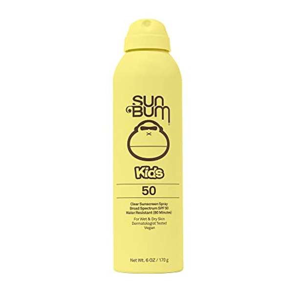 Sun Bum Kids Spf 50 Sunscreen Clear Body Spray Broad Spectrum Water-Resistant Sunblock With Vitamin E Wet Or Dry Skin Application Hawaii 104 Act Compliant (Octinoxate & Oxybenzone ) 6 Oz