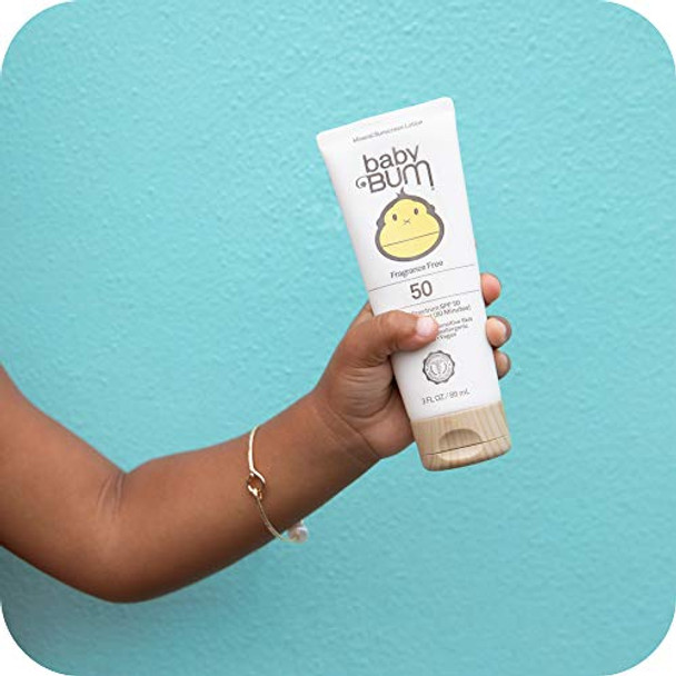 Sun Bum Baby Bum Spf 50 Sunscreen Lotion With Mineral Uva/Uvb Face And Body Protection For Sensitive Skin - Fragrance - Travel Size - 3 Fl Oz