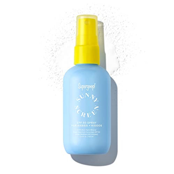 Supergoop Sunnyscreen 100% Mineral Spray Spf 50 3.4 Fl Oz - Face & Body Sunscreen For Babies & Kids - 100% Non-Nano Mineral Formula - Pediatrician Tested Hypoallergenic Fragrance & Silicone