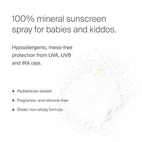 Supergoop Sunnyscreen 100% Mineral Spray SPF 50 3.4 fl oz - Face & Body Sunscreen for Babies & Kids - 100% Non-Nano Mineral Formula - Pediatrician Tested Hypoallergenic Fragrance & Silicone