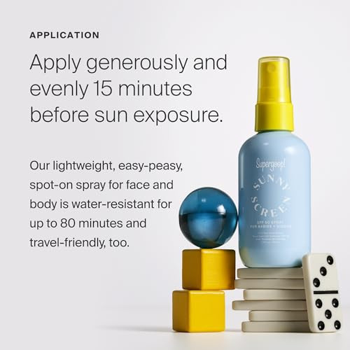 Supergoop Sunnyscreen 100% Mineral Spray SPF 50 3.4 fl oz - Face & Body Sunscreen for Babies & Kids - 100% Non-Nano Mineral Formula - Pediatrician Tested Hypoallergenic Fragrance & Silicone