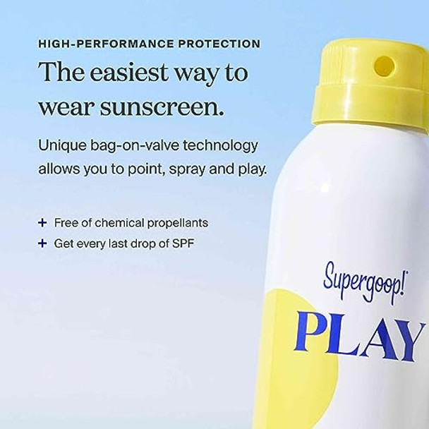 Supergoop Play Antioxidant Body Mist W/ Vitamin C 6 Fl Oz - Spf 50 Pa++++ Broad Spectrum Sunscreen - Body Spray For Sensitive Skin - Clean Ingredients - Great For Active Days
