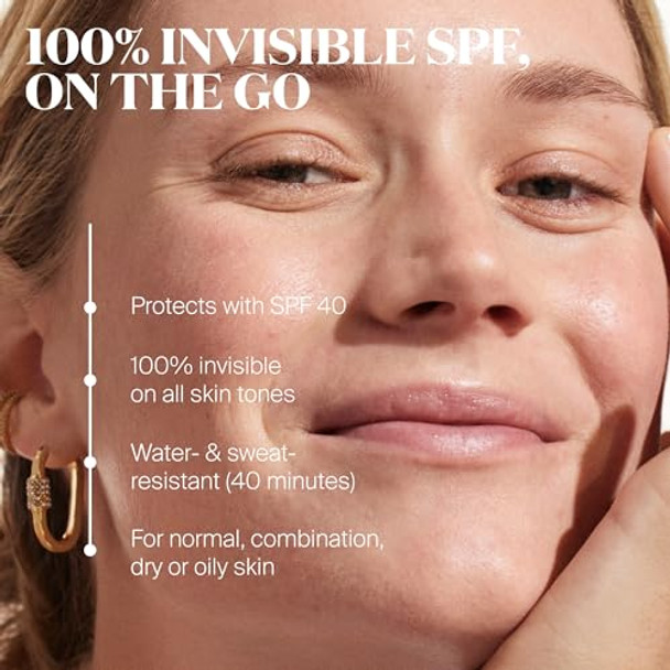 Supergoop Unseen Sunscreen Stick Spf 40 Invisible Sun Protection - Broad Spectrum Face Sunscreen - Glides Over Makeup - Natural Finish - For All Skin Types - 0.7 Fl Oz 2 Pack