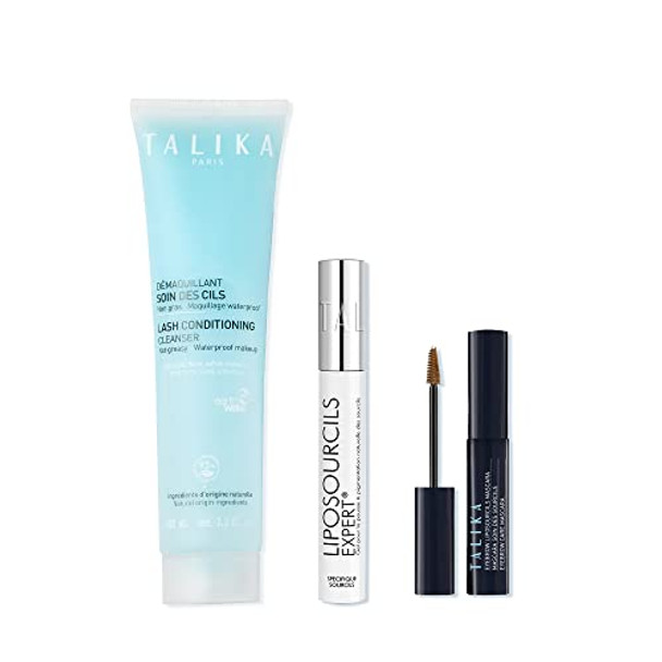 Talika Liposourclis Bundle -1 Talika Liposourcils Expert 10Ml 1 Talika Liposourcils Mascara (Chestnut) 2 In 1 Makeup & Eyelash Care Solution 1 Talika Lash Conditioning Cleanser Eye Makeup Remover