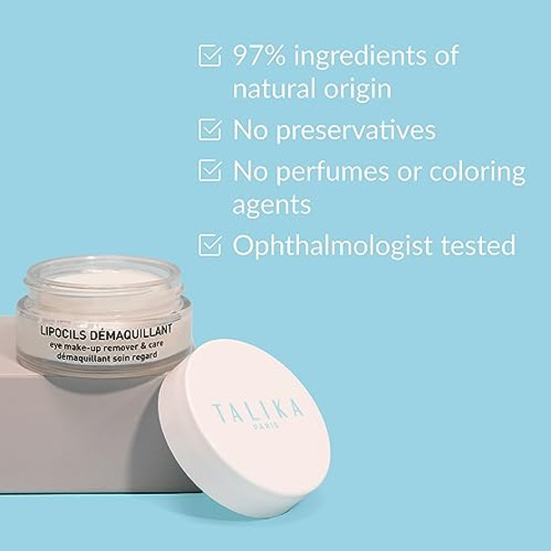 Talika Lipocils Eye Makeup Remover Balm Eye Cleanser For All Skin Types Gently Removes Mascara Eyeliner And Brow Gel Lengthening And Strengthening Lashes And Brows
