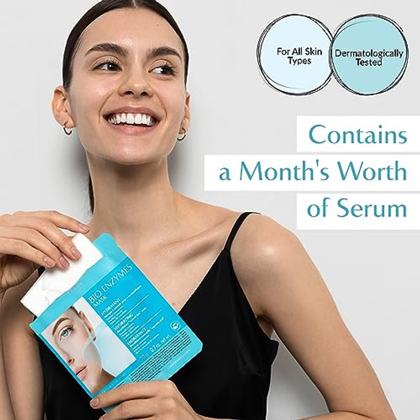 Talika Bio Enzymes Hydrating Mask (3 Pack) - Moisturizing & Soothing Face Mask - Biocellulose Instant Glow Mask - Second Skin Effect Beauty Sheet Mask Talika Bio Enzymes Hydrating Mask (3 Pack) - Moisturizing & Soothing Face Mask - Biocellulose Instant Glow Mask - Second Skin Effect Beauty Sheet Mask