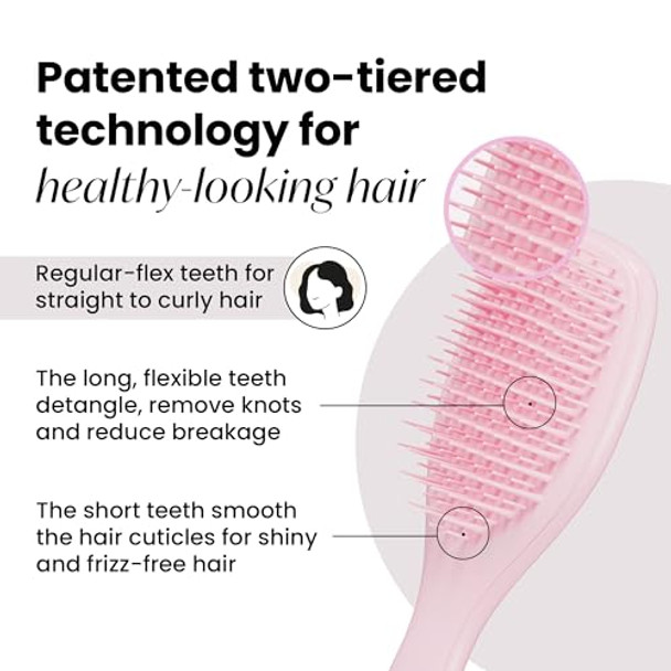 Tangle Teezer Hair Detangler Spray & Ultimate Detangler Brush Duo With Sulfate- Spray & Millennial Pink Mini Hairbrush For All Hair Types