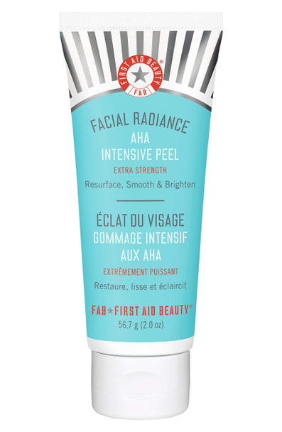 FIRST AID BEAUTY Facial Radiance AHA extra-strength 3-minute exfoliating FAB peel : Intensive face peeling to resurface, smooth and brighten skin (2oz)