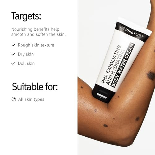 The Inkey List Pha Body Water Cream 5Fl Oz/150Ml Ultimate 2-In-1 Moisturiser For Exfoliation & Hydration For Smoother & Brighter And More Even-Looking Skin Suitable For All Skin Types