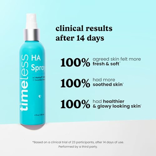 Timeless Skin Care Ha Matrixyl 3000 With Cucumber Spray - Skin Care Mist With Hyaluronic Acid - Fragrance- Hydrating Face Spray - Soothing Matrixyl Mist - 4 Oz
