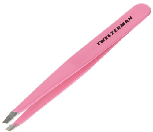 Tweezerman Stainless Steel Slant Tweezer (Pretty In Pink)