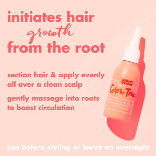Umberto Giannini Grow Tonic 2.5 Fl Oz - Hair Growth Strengthening Treatment With Caffeine And Organic Pea Sprout For All Hair Types - Vegan & Cruelty - Silicone & Paraben