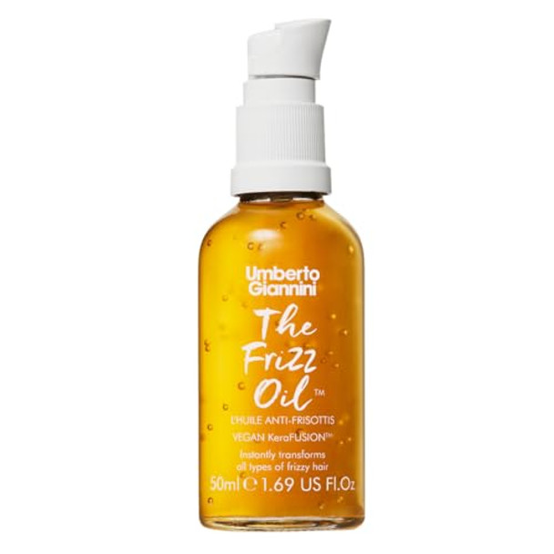 Umberto Giannini Frizz Fix The Frizz Oil 50Ml - Shine Enhancing Vegan Keratin Bond Repair Hair Oil Gold