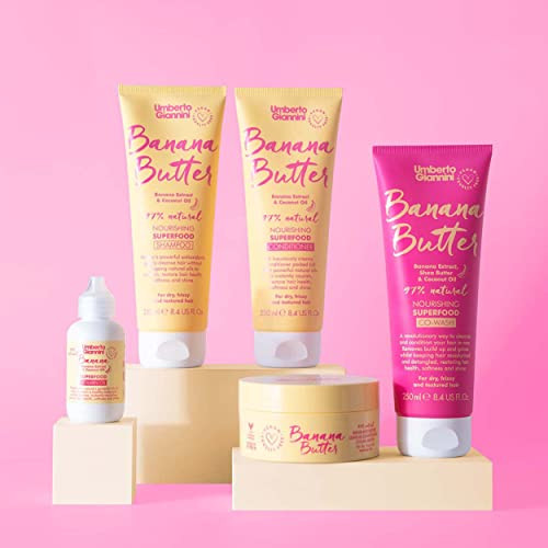 Umberto Giannini Banana Butter Nourishing Superfood Conditioner Vegan & Cruelty Moisturising Formula For Dry Textured Or Frizzy Hair