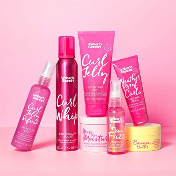 Umberto Giannini No More Frizz Curl Serum Vegan & Cruelty Anti-Frizz Serum For Curly Or Wavy Hair 75 Ml