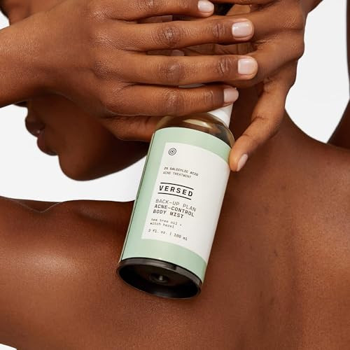 Versed Back-Up Acne Control Body Mist - All Over Blemish Spot Treatment + Salicylic Acid Spray With Tea Tree Oil & Witch Hazel - Oil Control + Redness Relief Acne Spray For Back & Body - Vegan (3 Oz)