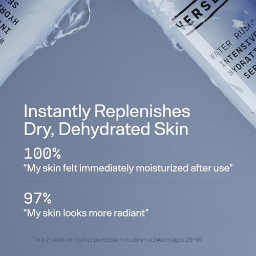 Versed Water Rush Intensive Hydrating Serum - Hyaluronic Acid Serum For Face With Vitamin B5 - Lightweight Face Serum For Dry Skin - Sensitive Skin-Approved & Clinically Tested