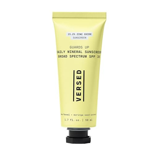 Versed Guards Up Daily Face Sunscreen - Zinc Oxide Mineral For All Skin Types - Lightweight Skin-Like Non-Nano Sunscreen - Vegan + Pregnancy Safe (1.7 Oz)