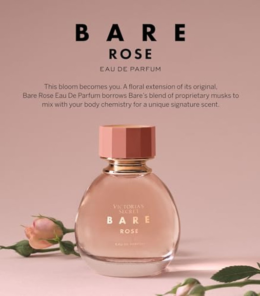 Victoria'S Secret Bare Rose Eau De Parfum Notes Of Pear Skin Rosa Centifolia & Sheer Woods Perfumes For Women (1.7 Oz)