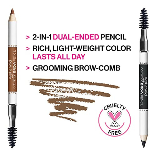 Wet N Wild Color Icon Brow Pencil Brunettes Eyebrow Dark Brown Eyebrow Pencil And Brush