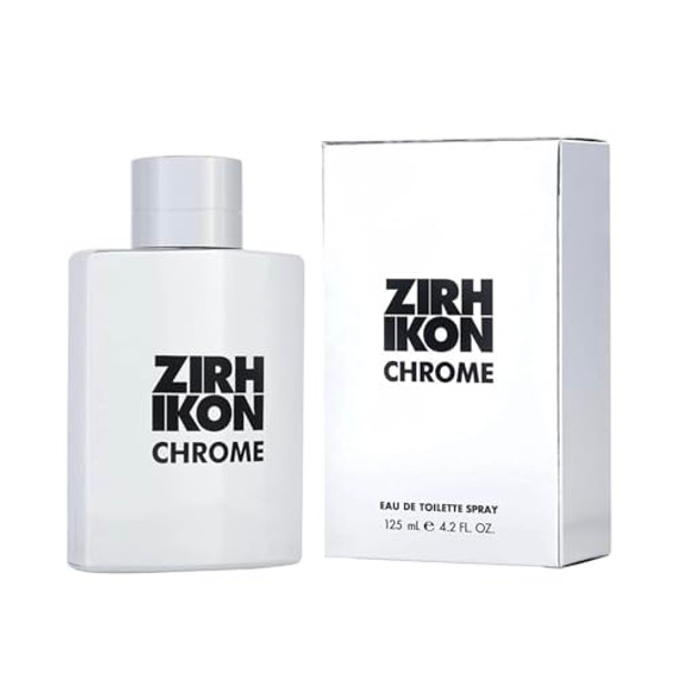 Zirh Chrome Fragrance Notes Of Bergamot Grapefruit Lemon Spicy Ginger Lily Of The Valley Artemisia Geranium Moss Musky Accord Cedarwood Cologne For Men 4.2 Oz