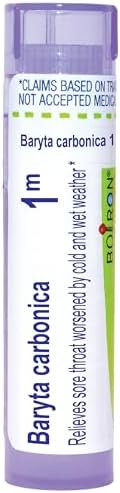 Boiron Baryta Carbonica 1M For Sore Throat Worsened By Cold & Wet Weather 80 Pellets