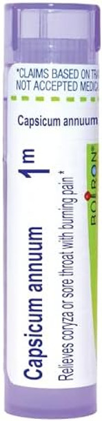 Boiron Capsicum Annuum 1M For Coryza Or Sore Throat With Burning Pain 80 Pellets