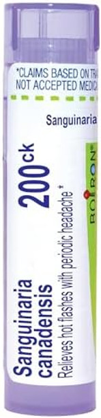 Boiron Sanguinaria Canadensis 200Ck For Hot Flashes With Periodic Headaches 80 Pellets