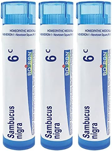 Boiron Sambucus Nigra 6C Homeopathic Elderberry Medicine For Hoarseness With Painful Cough And Nasal Congestion Pack Of 3 (240 Pellets)
