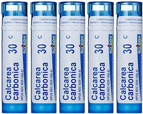 Boiron Homeopathic Medicine Calcarea Carbonica 30C Pellets 80Count Tubes (Pack Of 5)