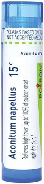 Boiron Aconitum Napellus 15C For High Fever Of Sudden Onset With Dry Skin 80 Pellets