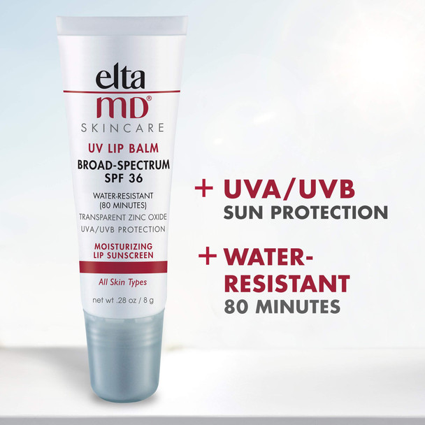 EltaMD UV Lip Balm Sunscreen Broad-Spectrum SPF 36, Moisturizing Fragrance-Free Lip Sunscreen For Dry, Chapped Lips