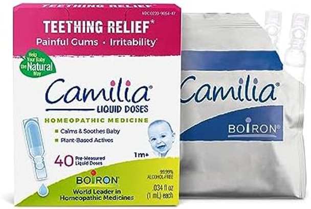 Boiron Camilia Drops Relief Of Painful Or Swollen Gums And Irritability In Babies For Daytime And Nighttime Single Dose Liquid Droppers For Baby