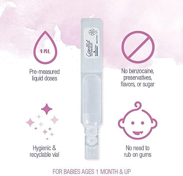 Boiron Camilia Drops Relief Of Painful Or Swollen Gums And Irritability In Babies For Daytime And Nighttime Single Dose Liquid Droppers For Baby