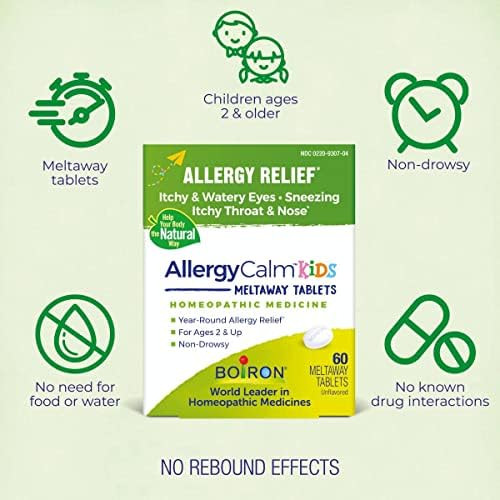 Boiron Allergycalm Kids Tablets For Relief From Allergy And Hay Fever Symptoms Of Sneezing Runny Nose And Itchy Eyes Or Throat 60 Count