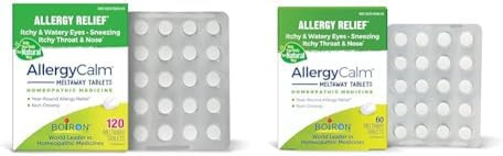 Boiron Allergy Relief Bundle With Allergycalm Tablets (120 Count) And Histaminum Hydrochloricum 30C Pellets (Pack Of 3 Total 240)