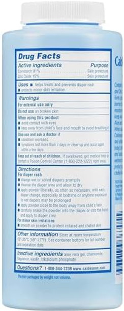 Caldesene Cornstarch Baby Powder With Zinc Oxide Talc Baby Powder 5 Oz (4 Pack)