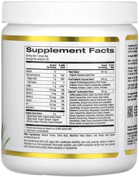 California Gold Nutrition Superfoods Supergreens Antioxidant Sweet Berry 6.34 Oz (180 G)