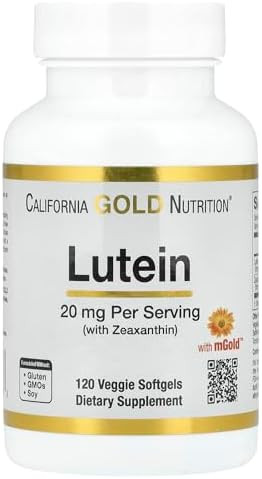 California Gold Nutrition Lutein With Zeaxanthin Extracted From Marigold Flowers Supports Overall Macular Health Non Gmo Soy Gluten 20 Mg 120 Veggie Softgels