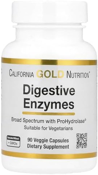 California Gold Nutrition Digestive Enzymes Broad Spectrum Suitable For Vegetarians 90 Veggie Capsules