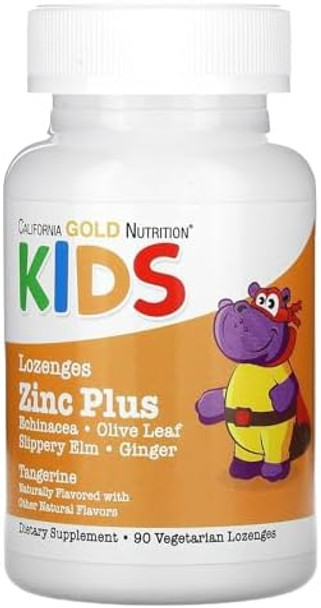 California Gold Nutrition Zinc Plus Lozenge For Children Natural Tangerine 90 Lozenges 1 Count (Pack Of 1)