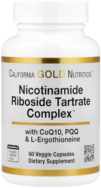 California Gold Nutrition Nicotinamide Riboside Tartrate (Nrt) Complex 60 Veggie Capsules
